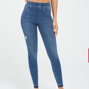 SPANX Distressed Ankle Skinny Jeans
